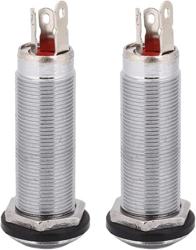 2 قطعة مقبس مخرج ملولب 1/4 بوصة - موصل جهير جيتار 3 شقوق مع تقليل الضوضاء (فضي) in Kuwait