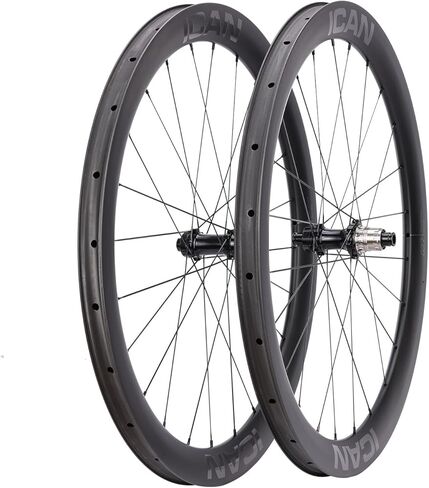 مجموعة عجلات دراجة الحصى الكربونية ICAN G27 700C، خفيفة للغاية 1305 جم، عمق ايرو 50 مم، فرامل قرصية متوافقة بدون أنابيب بعرض 27 مم in Kuwait