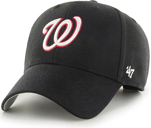 47 Brand MLB Black Team Color Primary Logo MVP Adjustable Structure Baseball Cap Hat, Adult One Size Fits All (US, Alpha, One Size, Washington Nationals, Washington Nationals) in Saudi Arabia