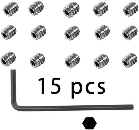 4-40 x 1/8", Wrench 4-40 x 1/8Socket Set Screws Cup Point Stainless Steel 15 Pack with 1.3mm Hex Key Wrench (1pcs) in Saudi Arabia