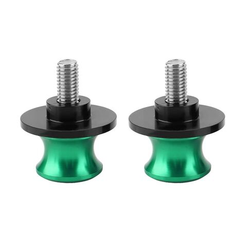 Motorcycle CNC Rear Stand Swing Arm Spool Sliders, Stable and Installation, CNC Machined from Billet Aluminum (Green) in Saudi Arabia