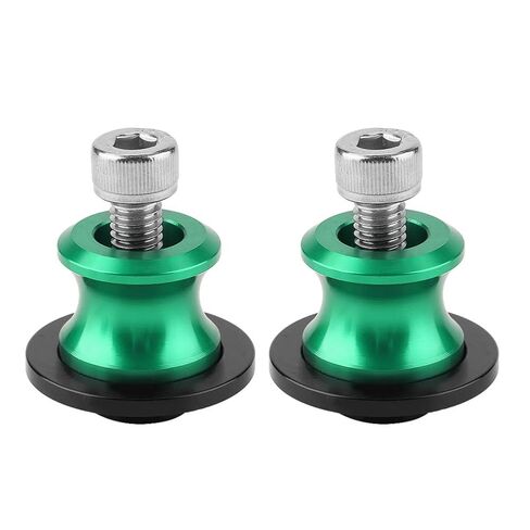 Motorcycle CNC Rear Stand Swing Arm Spool Sliders, Stable and Installation, CNC Machined from Billet Aluminum (Green) in Saudi Arabia