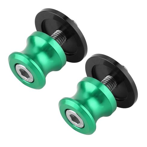 Motorcycle CNC Rear Stand Swing Arm Spool Sliders, Stable and Installation, CNC Machined from Billet Aluminum (Green) in Saudi Arabia