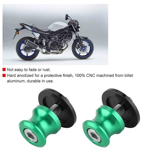 Motorcycle CNC Rear Stand Swing Arm Spool Sliders, Stable and Installation, CNC Machined from Billet Aluminum (Green) in Saudi Arabia
