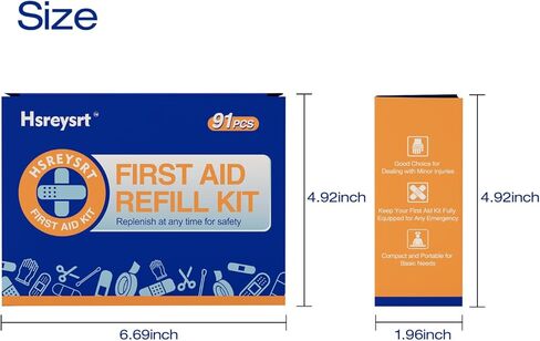 First Aid Refill Kit for Home, Car & Travel, Wound Care Supplies with Scissors, Tweezers, Assorted Bandages & Adhesive Bandages in Saudi Arabia
