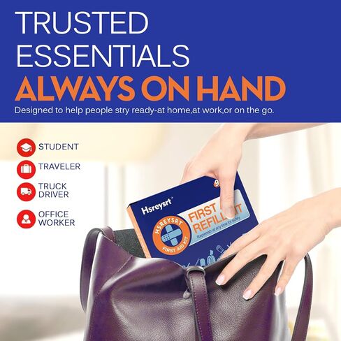 First Aid Refill Kit for Home, Car & Travel, Wound Care Supplies with Scissors, Tweezers, Assorted Bandages & Adhesive Bandages in Saudi Arabia