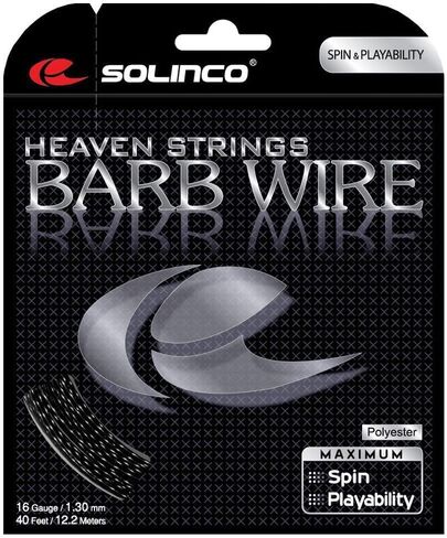 Solinco Barb Wire Textured and Ridged Poly (Polyester) 16L Gauge / 1.25mm Tennis Racquet String Sets 4-Pack (4 Sets Per Order) - Best for Spin, Spin, and Durability in Saudi Arabia
