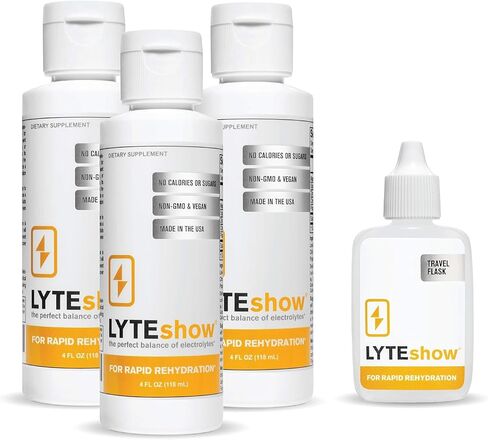 LyteShow - قطرات الإلكتروليت للإماهة السريعة + الهضم + الدماغ + الطاقة + المناعة | بدون سكر | المعادن النادرة | طعم معدني خفيف بدون نكهة - 40 حصة (المغنيسيوم والبوتاسيوم والزنك) in Kuwait