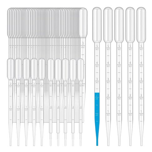 65Pcs 4 Styles Disposable Plastic Pipettes Droppers (1ML 5pcs, 2ML 5pcs, 3ML 50pcs, 5ML 5pcs) for DIY, Lab, Dessert in Saudi Arabia
