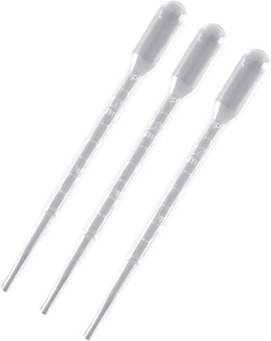 100x Disposable Pipettes 0.2/0.5/1/2/3/5ML Plastic Transfer Pipette Practical Pipettes Dropper for Science Experiments, 6.5cm in Kuwait