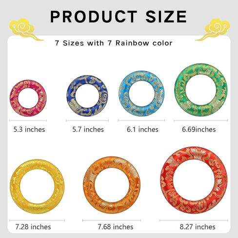 مجموعة وسائد وعاء الغناء 18 قطعة لأوعية الغناء التبتية مقاس 6-12 بوصة، و7 وسائد مستديرة من حرير قوس قزح، ومطرقة خشبية، ومجموعة شوكة ضبط 128 هرتز، و7 أحجار شاكرا - لشفاء صوت التأمل وأوعية الصوت الكريستالية in Kuwait