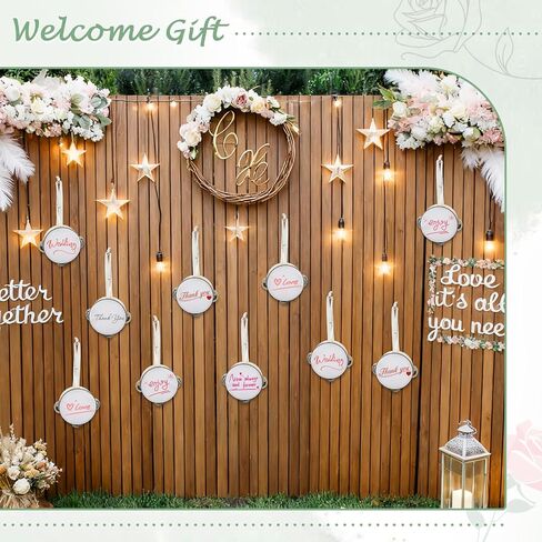 18 Set 4 inch Tambourine bulk for Adults, Mini Tambourines Wooden Hand Held Drum with Metal Jingles, Gift Tags & White Printed Ribbon, Tambourine Gift for Church Wedding Party Favor in Kuwait