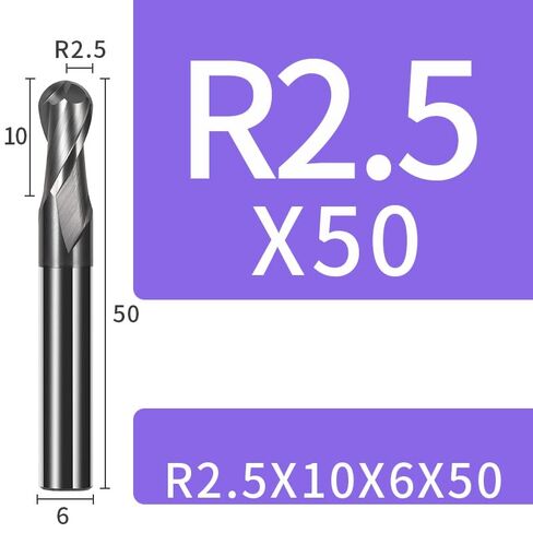 Ball Nose End Mill 2 Flute HRC45 Degrees Tungsten Carbide Steel Mills Tools Round Corner CNC Milling Cutter Spiral in Saudi Arabia