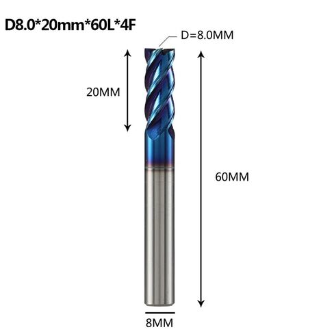 1pcs Tungsten Carbide 4 Flute Straight Shank Square End Mill CNC Milling Tools D1-D20 Mm for Aluminum Copper Carbon Steel Die Alloy in Saudi Arabia