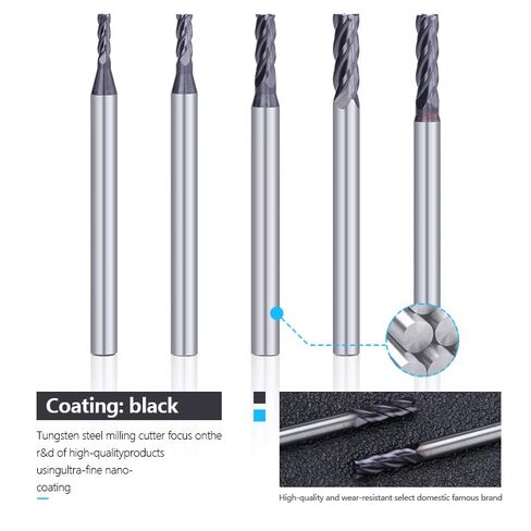 1pcs/5pcs 4 Flutes Carbide CNC Square Nose End Mill Flat Milling Bit for Wood Metal Tool Machine Router in Saudi Arabia