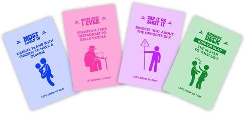 Island Dogs Let's Drink to That - الإصدار الأصلي - لعبة بطاقات الشرب المثالية - ألعاب بطاقات للبالغين - تتضمن 500 بطاقة في 4 فئات لساعات من المرح المستمر in Kuwait