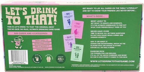 Island Dogs Let's Drink to That - الإصدار الأصلي - لعبة بطاقات الشرب المثالية - ألعاب بطاقات للبالغين - تتضمن 500 بطاقة في 4 فئات لساعات من المرح المستمر in Kuwait