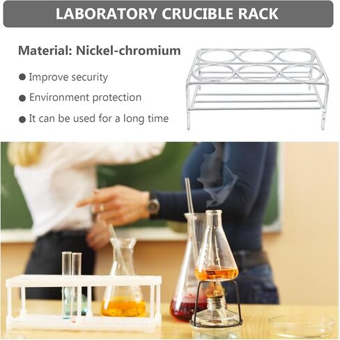 PRETYZOOM Chromeplated Laboratory Crucible Rack 6-hole 36mm Diameter Nickel Wire Crucible Stand for Heated Experiments and Lab Support in Saudi Arabia