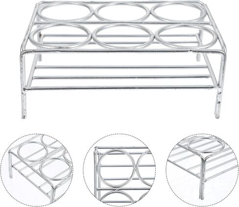 PRETYZOOM Chromeplated Laboratory Crucible Rack 6-hole 36mm Diameter Nickel Wire Crucible Stand for Heated Experiments and Lab Support in Saudi Arabia