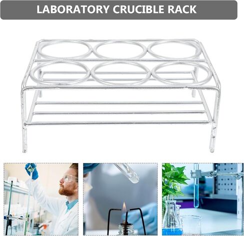 PRETYZOOM Chromeplated Laboratory Crucible Rack 6-hole 36mm Diameter Nickel Wire Crucible Stand for Heated Experiments and Lab Support in Saudi Arabia