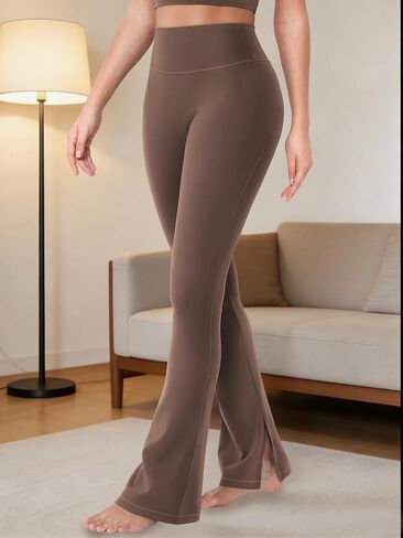سراويل ضيقة بحاشية متوهجة للنساء للتحكم في البطن سراويل نسرين المخفية Scrunch Bootcut الصالة الرياضية واليوجا in Saudi Arabia