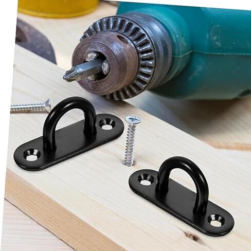 2PCS 6x2cm الثقيلة الأسود المجلفن الصلب أرجوحة سقف هوك وسادة العين لوحة الأجهزة مناسبة لتعليق الشرفة يتأرجح كرسي هزاز أكياس الرمل الزوارق in Kuwait