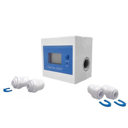 مقياس تدفق المياه الرقمي للري وخرطوم الحديقة - 3/8 بوصة GHT GPM مراقب استخدام المياه لمرشات العشب ووصلة RV والصنبور الخارجي، عداد دقيق لاستهلاك المياه in Kuwait