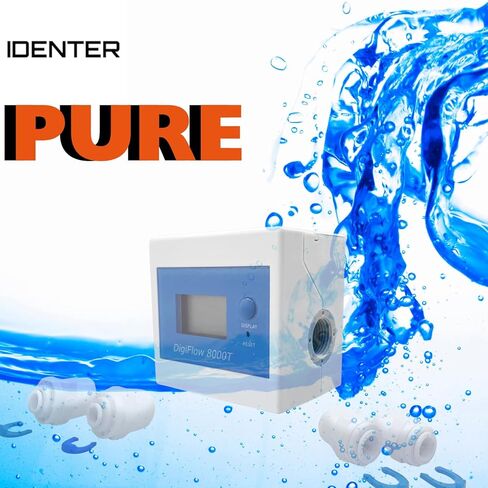 مقياس تدفق المياه الرقمي للري وخرطوم الحديقة - 3/8 بوصة GHT GPM مراقب استخدام المياه لمرشات العشب ووصلة RV والصنبور الخارجي، عداد دقيق لاستهلاك المياه in Kuwait