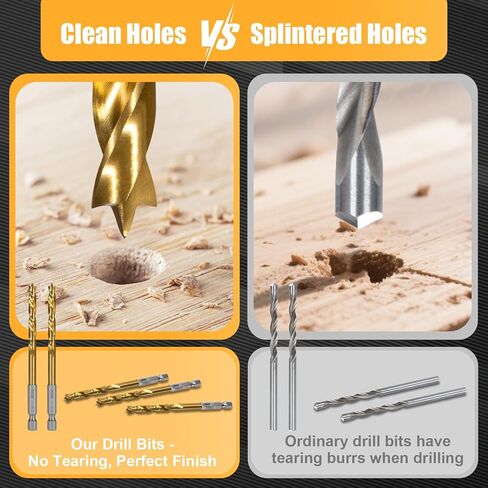 طقم لقم مثقاب سداسي الشكل HSS-G مكون من 14 قطعة للخشب، تصميم مزمار مزدوج لإزالة الرقائق بسرعة، مثالي للأعمال الخشبية الدقيقة والخزائن، مقاسات مترية (3-10 مم) مع حقيبة تخزين in Kuwait