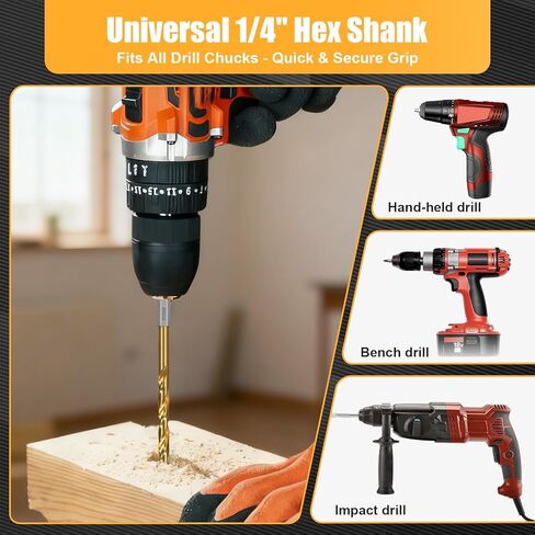 طقم لقم مثقاب سداسي الشكل HSS-G مكون من 14 قطعة للخشب، تصميم مزمار مزدوج لإزالة الرقائق بسرعة، مثالي للأعمال الخشبية الدقيقة والخزائن، مقاسات مترية (3-10 مم) مع حقيبة تخزين in Kuwait