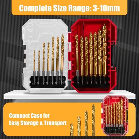 طقم لقم مثقاب سداسي الشكل HSS-G مكون من 14 قطعة للخشب، تصميم مزمار مزدوج لإزالة الرقائق بسرعة، مثالي للأعمال الخشبية الدقيقة والخزائن، مقاسات مترية (3-10 مم) مع حقيبة تخزين in Kuwait