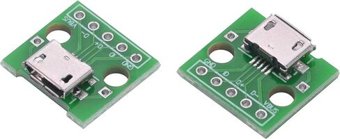 50 حزمة من محول Micro USB أنثى إلى 5 دبابيس DIP - لوحة محول PCB للوحة الخبز، DIY، Raspberry Pi، مشاريع Arduino in Saudi Arabia