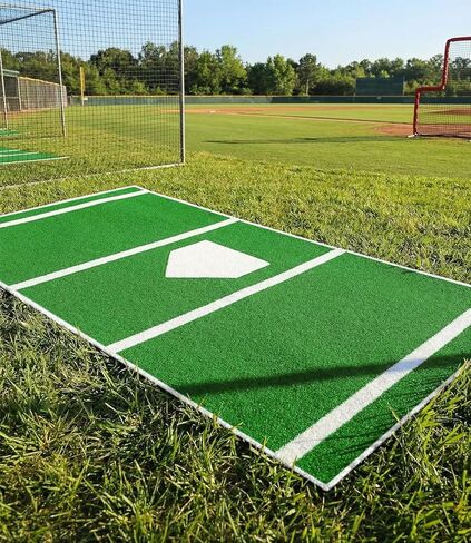 6 x 4 ft Baseball Hitting Mat with Non-Slip Rubber Backing, 2026 New Foldable Baseball Batting Mat, Base Ball Home Plate Mat, Durable Indoor/Outdoor Softball Hitting Mat Portable Batting Practice Mat in Saudi Arabia
