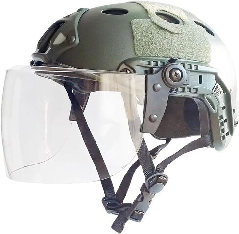 خوذة سريعة من نوع Airsoft Paintball PJ سريعة مع نظارات واقية للوجه وحاجز جانبي وحامل NVG in Saudi Arabia