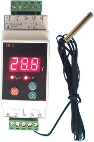 Din Thermostat with Sensor Standard 2 Relay Output Function -40~110℃ High/Low Temperature NO NC Common Output 7A/250VAC in Saudi Arabia