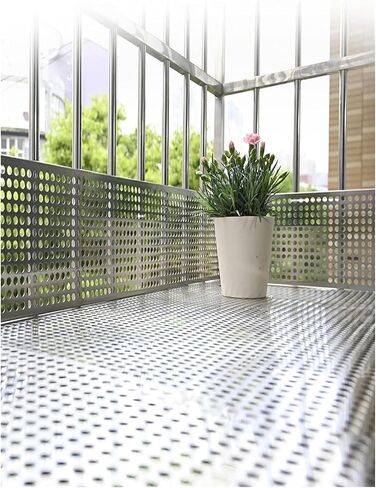 لوح مثقوب من الفولاذ المقاوم للصدأ 304 بطول 100 سم، لوحة شبكية معدنية للشاشات المزخرفة، تصميم فتحة متينة، مثالي لمشاريع المنزل والحديقة (80 × 100 سم) in Kuwait