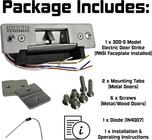 Heavy Duty Electric Strike Door Lock ANSI Standard with Signal Output/Door Position Indicator for Access Control System | Fail-Secure/Fail-Safe Adjustable | NO/NC Output | 12VDC Input Voltage in Saudi Arabia
