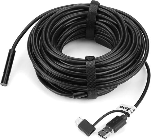 قطعة واحدة من منظار USB أسود بطول 15 مترًا مع كاميرا مقاومة للماء بدقة 2 ميجابكسل لفحص الأنابيب في السيارات، وكاميرا على شكل ثعبان للهاتف، ومنظار داخلي مرن بطول 15 مترًا مع أضواء LED in Saudi Arabia