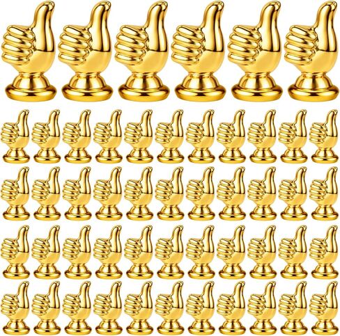 Novabright 50 Pcs Thumbs up Trophy Award Mini Resin Gold Trophy Cups Bulk Tiny Good Job Statue Small Awards and Trophies Office Reward Gifts for Employee Colleague Teacher Nurse Adults in Saudi Arabia