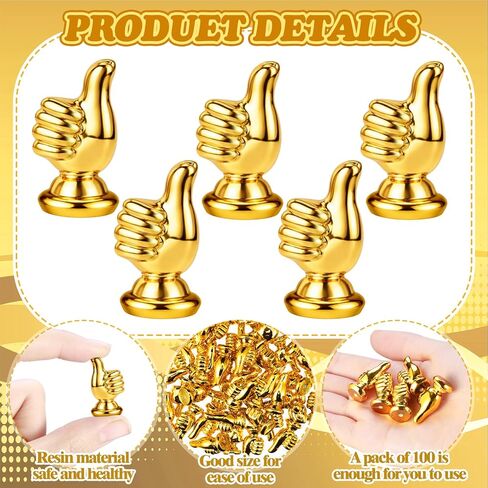 Novabright 50 Pcs Thumbs up Trophy Award Mini Resin Gold Trophy Cups Bulk Tiny Good Job Statue Small Awards and Trophies Office Reward Gifts for Employee Colleague Teacher Nurse Adults in Saudi Arabia