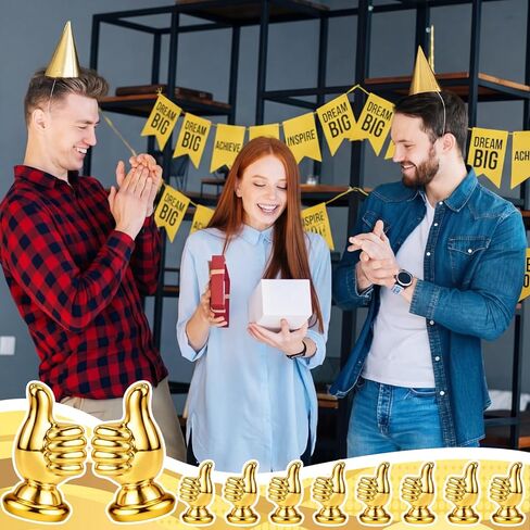 Novabright 50 Pcs Thumbs up Trophy Award Mini Resin Gold Trophy Cups Bulk Tiny Good Job Statue Small Awards and Trophies Office Reward Gifts for Employee Colleague Teacher Nurse Adults in Saudi Arabia