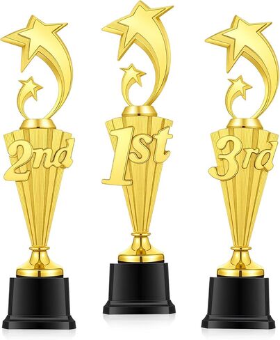 3 Pcs 3rd 2nd 1st Place Trophy First Place Plastic Trophy Award for Sports Tournament Funny Prize Cup for Football Soccer Competitions Reward Ceremony in Saudi Arabia