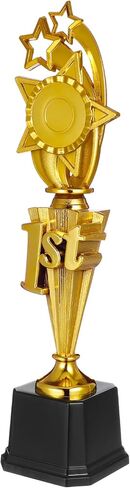 Garneck Golden 1st Place Trophy Award: 14.6In Star-Shaped Plastic Trophy Cup for Sports Competitions School Ceremonies Game Nights Funny Winner Prize Trophies for Kids Adults Soccer Football in Saudi Arabia