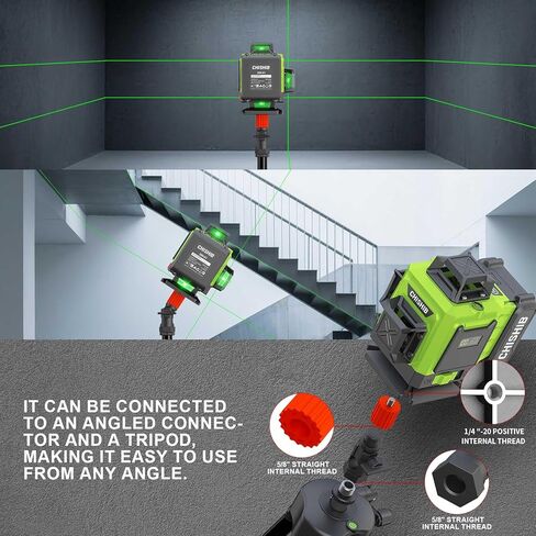 طقم مستوى ليزر أخضر مكون من 16 خطًا -4 × 360 درجة 4D مستوى ليزر متقاطع ذاتي التسوية، قاعدة دوارة وملحقات للبناء وتحسين المنزل وتعليق الصور، (فئة الأمان ll، خرج طاقة <1 ميجاوات.) in Saudi Arabia