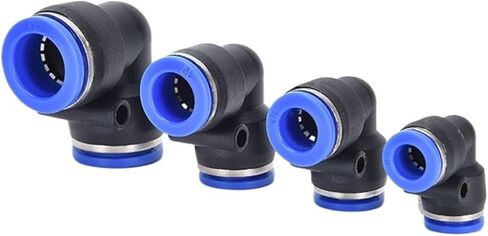 PV90 درجة الزاوية اليمنى البلاستيك الانحناء المقابس السريعة أنبوب الهواء مكون هوائي مشترك -4/6/8/10/12/14/16 1 قطعة (PV4) in Kuwait