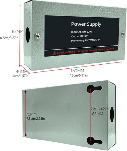Steel Power Supply Home Door Access Control System Electromagnetic Lock DC 12V 3A Power Supply in Kuwait