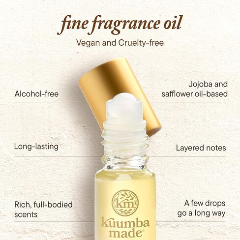 زيت عطر الغردينيا الأفريقي المصنوع من كومبا، أسطوانة عطر زيتية معطرة تدوم طويلاً، نباتي، خالي من الكحول، 0.15 أونصة in Kuwait