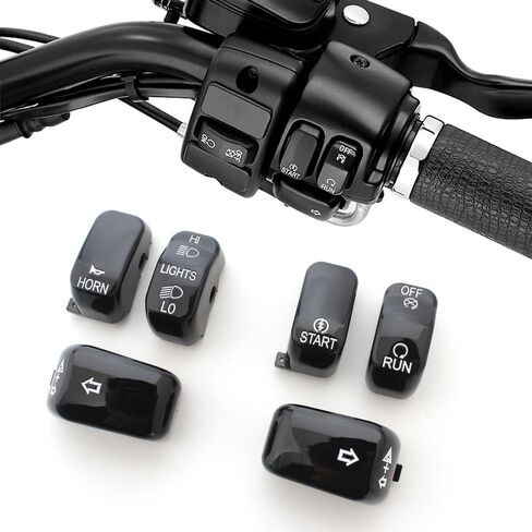 Handle Bar Switch Button Cover Cap Kit Fit for 1996-2017 Harley VRSC Sportster Dyna Softail Road King,6pcs (Chrome) in Kuwait