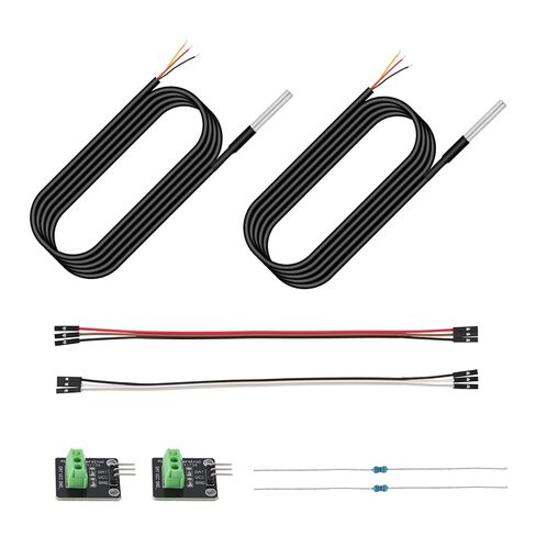 2pcs Temperature Sensor Probe Kit, Waterproof DS18B20 Temperature Sensor Probe with Resistance Needle Adaptor Panel & Dupont Wire for Arduino Raspberry Pi DIY Projects in Saudi Arabia