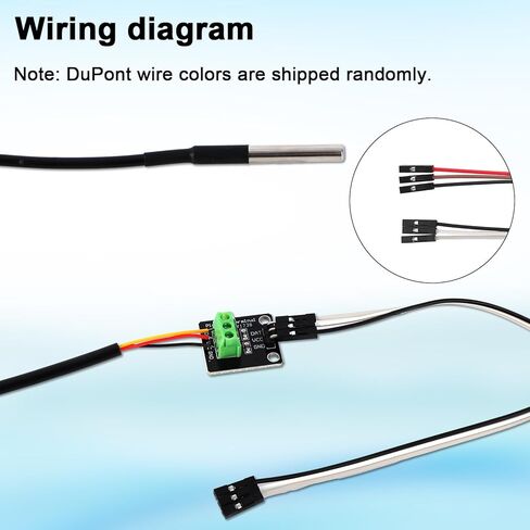 2pcs Temperature Sensor Probe Kit, Waterproof DS18B20 Temperature Sensor Probe with Resistance Needle Adaptor Panel & Dupont Wire for Arduino Raspberry Pi DIY Projects in Saudi Arabia